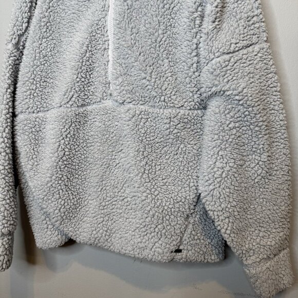 Women’s Prana Teddy Jacket Quarter Zip Medium Gray Hooded Grey Pullover - Picture 4 of 10